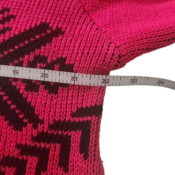 Sam & Max Vintage 90s Sweater Pink Snowflake Turtleneck Women's Size Medium - Picture 9 of 10
